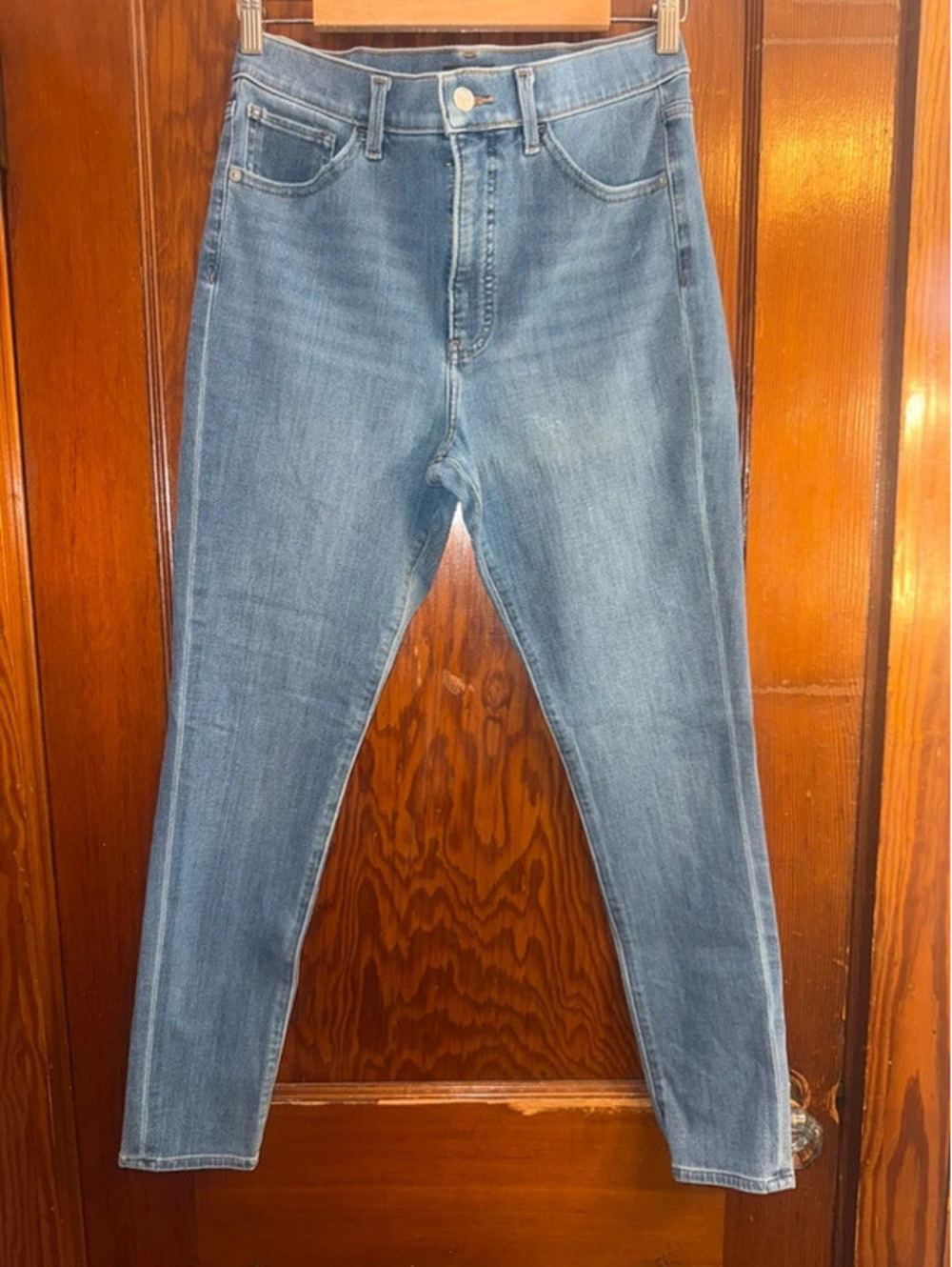 Express Skinny High Rise 4-Way Hyper Stretch Jeans Size 8R Blue